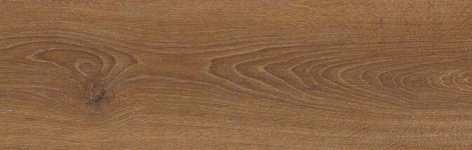 Nahaufnahme eines Vinylbodens in dunkelbrauner Holzoptik mit feinen hellbraunen Maserungen.