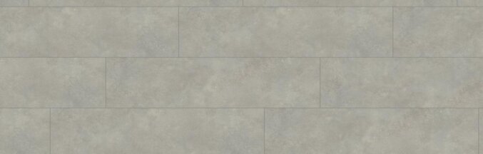 Nahaufnahme des Laminats Fliesenoptik Loft Hell D4682. Es hat eine graue Steinfliesenoptik und besonders breite Dielen.
