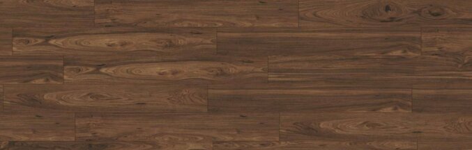 Nahaufnahme eines Laminats in sehr dunkelbrauner Nussbaumoptik