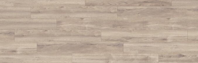 Nahaufnahme eines Laminats in hellbeiger Eichenholzoptik mit schwarzen Rissen