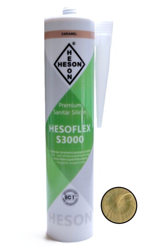 Silikon des Herstellers Heson in der Farbe Braun Caramel. <br />Fungizit ausgerüstet und Alterungs- und UV-Beständig. 