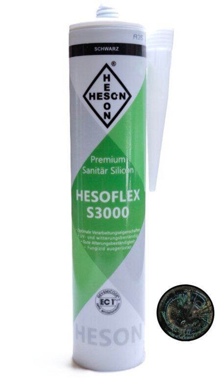Silikon des Herstellers Heson in der Farbe Schwarz.<br />Fungizit ausgerüstet und Alterungs- und UV-Beständig. 