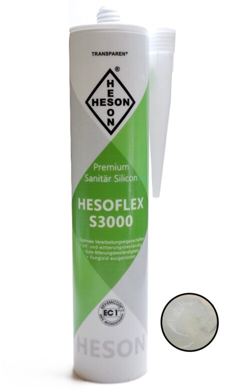 Silikon des Herstellers Heson in der Farbe Transparent.<br />Fungizit ausgerüstet und Alterungs- und UV-Beständig. 