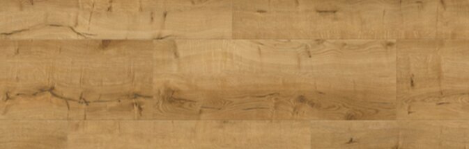 Foto einer Diele Klick Vinyl Wildeiche. Die Holzoptik hat ein dunkles Braun und viele dunkle Risse und Furchen für eine rustikale Ausstrahlung.